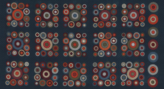 Prairie Gatherings 49319 16F Penny Block Panel Indigo 24" x 44"