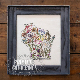Wisconsin Flower Stitchery Pattern PRI-933